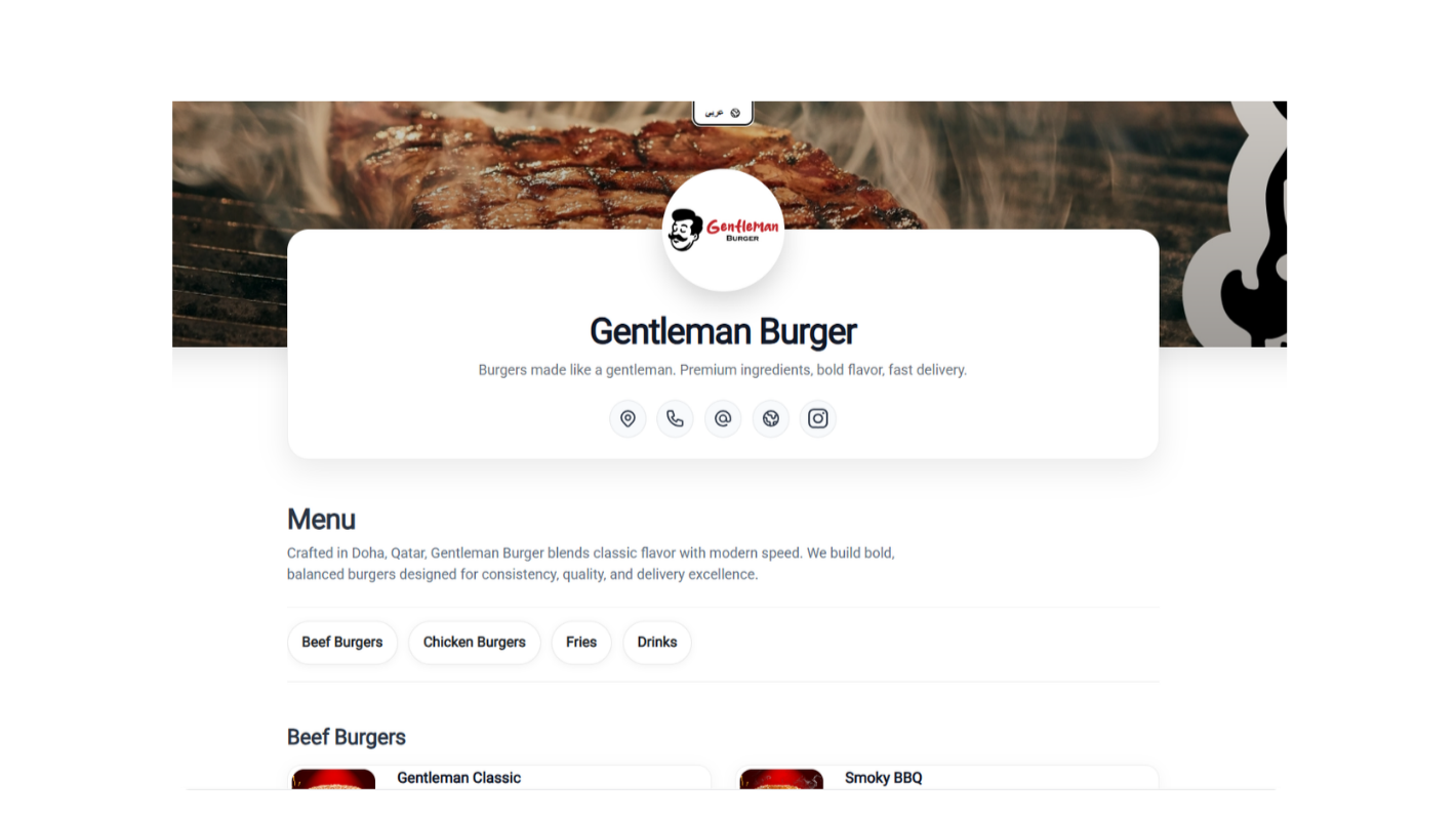 Screenshot of a sample store page in desktop view